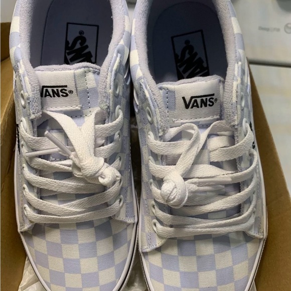 New Women’s Vans Off the Wall Sneakers - Light Blue and White Checkered size 7.5 - Picture 6 of 7